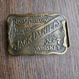 Vintage Jack Daniels Distillery Bronze Belt Buckle Numbered 106 Rich Mellow No 7
